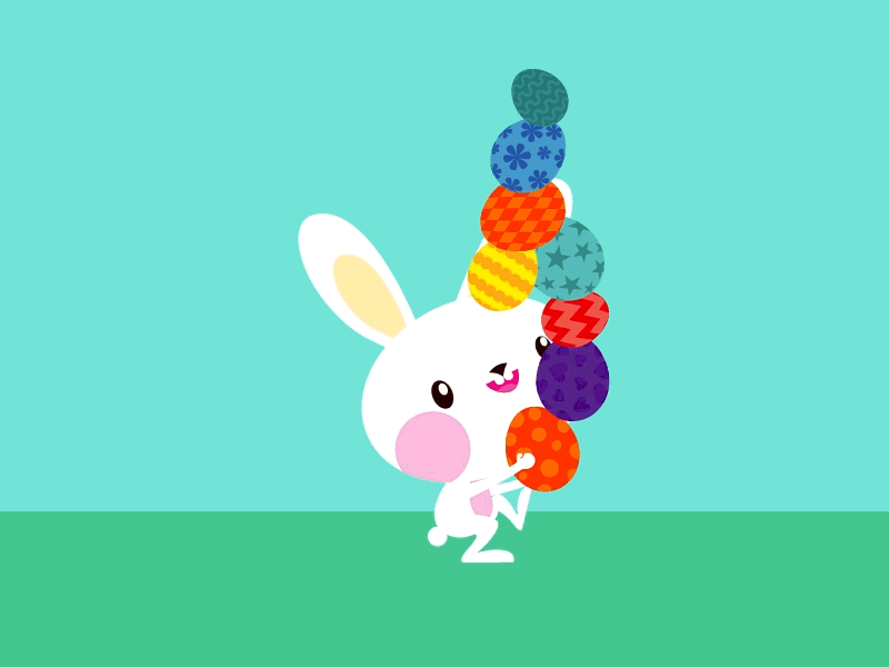 Easter Bunny animation bunny easter eggs walk