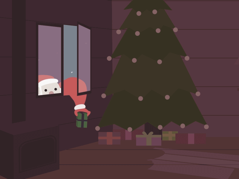 Santa Has A Way aftereffects animation character christmas gift holidays night santa xmas