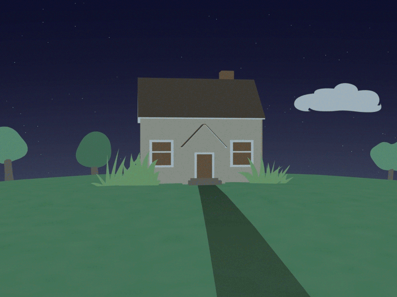 House on a Sphere 3d aftereffects animation cinema4d flatdesign house