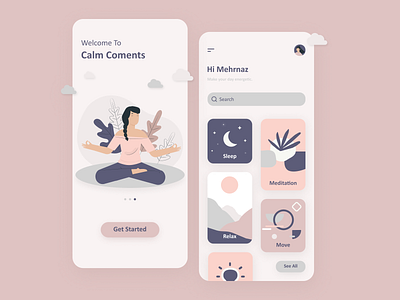 Meditation app • Calm Coments🧘🏻‍♀️ app appui calm dailyui design designer meditation meditatonapp relax ui uiapp uidesigen uimobile uiux uiuxdesign uiuxdesigner ux uxdesigner uxui yoga