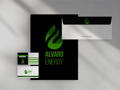 ALVARO ENERGY BRAND IDENTITY ON STATIONERIES branding design graphic design illustration logo vector