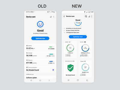 Redesigning 'Device Care' Screen on Samsug