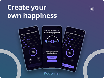 Podtune app branding design ui ux