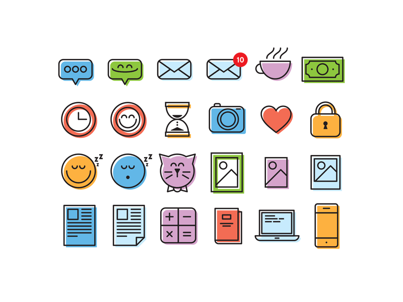 OFFSET! WHOO WHOO WHOO WHOO WHOO! work play calculator photos cat love coffee time communication camera illustration icon