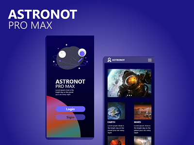 Astronot promax mobile app desaign graphic design ui ux