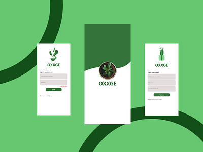 OXXGE login and sign plant ui ux
