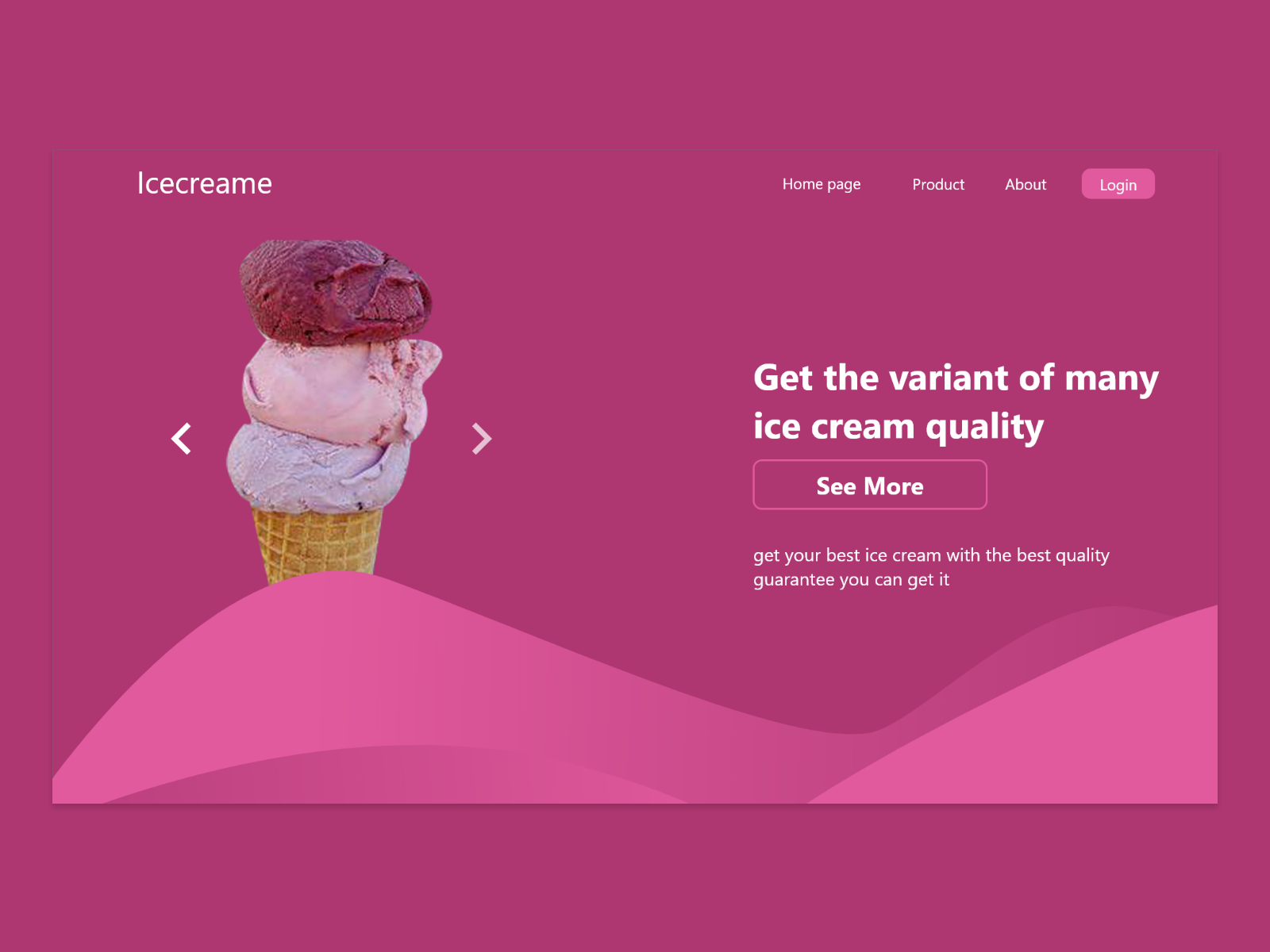 Ice creame landing page by ghiffari zaka on Dribbble