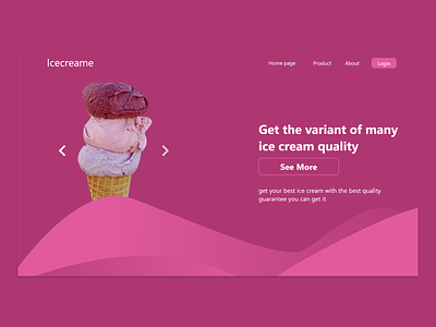 Ice creame landing page desaign design illustration interface ui uidesaign uidesign ux uxdesaign