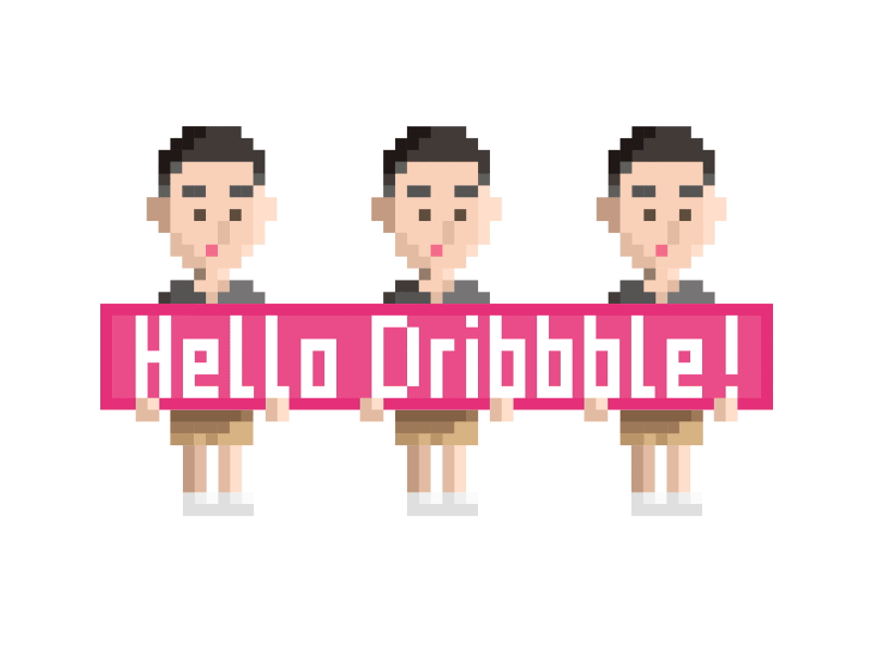 Hello Dribbble avatar debute first shot pixel