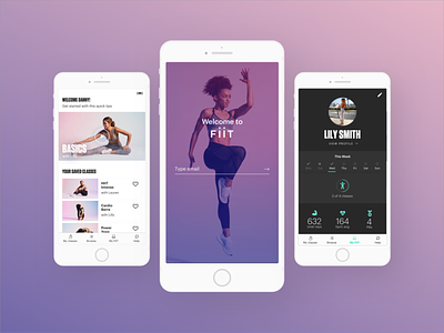 Fiit - fitness boutique in your living room app calendar chart fit fitness fitness app heart rate mobile motivation stats