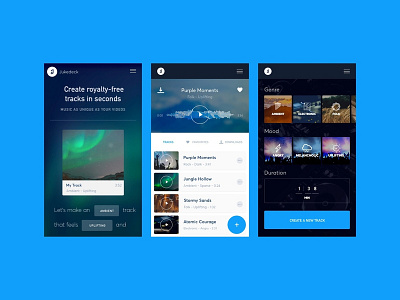 Jukedeck ai design artificial intelligence composer form jukedeck minimal mobile music music app nlf ui ux