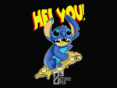Stitch "Hey You" design graphic design illustration logo
