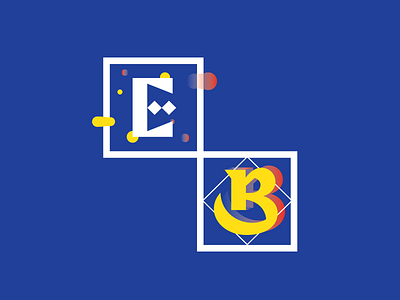 Primaries Monogram blue illustration letters primaries red type yellow
