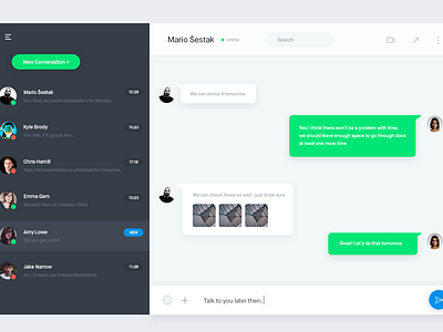UI Challenge 6 — Chat by Ena Begcevic on Dribbble