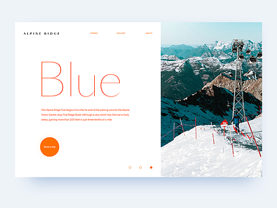 Blue Ski Resort blue layout minimal ski slider type ui