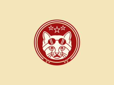 Brave Pilot Cat Logo template