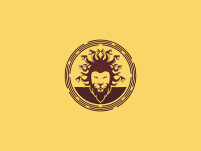Lion Medusa Logo hand drawn