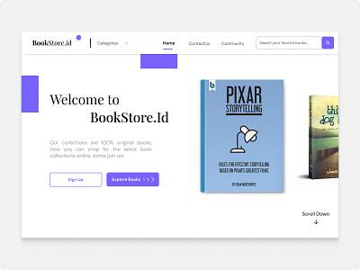 Landing Page - Book Store book store books landing page library web design web ui