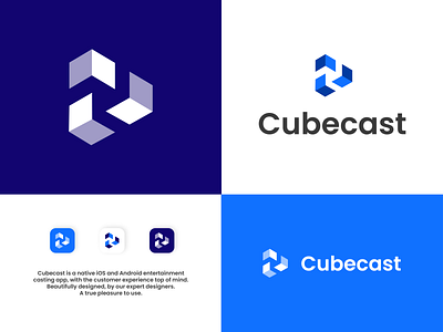 Cubecast - Casting App app branding design icon illustrator logo minimal type typography