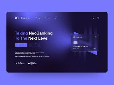 NNN - Neo Bank - Landing Page branding design landing page minimal ui vector