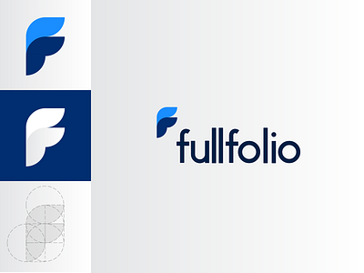 Fullfolio Logo branding design flat gradient gradient color icon identity illustration illustrator lettering logo minimal type typography vector