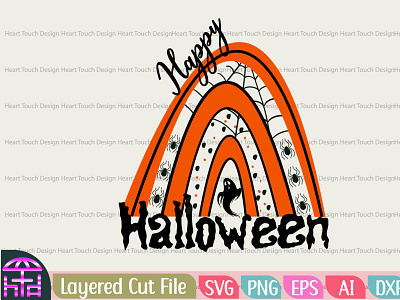 Happy Halloween Rainbow SVG boo graphic design halloween svg happy halloween png rainbow svg