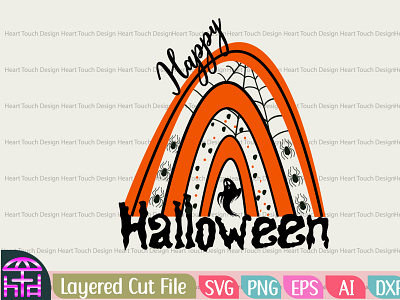 Happy Halloween Rainbow SVG