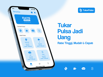 TukarPulsa App | Exchange Credit Into Money app bank convert apps convert pulsa credit e money ewallet mobile app pulsa tukar pulsa ui ux