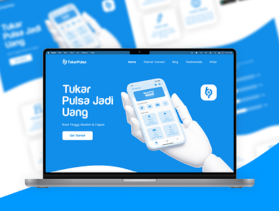 Tukar Pulsa App Landing Page | Figma Prototype app bank convert apps credit design e money ewallet landing page pulsa tukar pulsa ui web web design