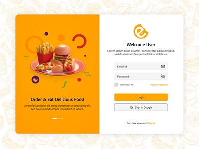 UI design Challenge: Login screen for Food Deliver Website 001 branding challenge designui graphic design ui uidesign uiux