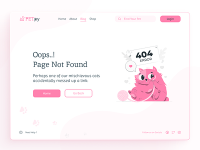 DailyUI #008 - 404 Error Page 404 page dailyui dailyui008 figma graphic design pagenotfound petlovers ui uidesign