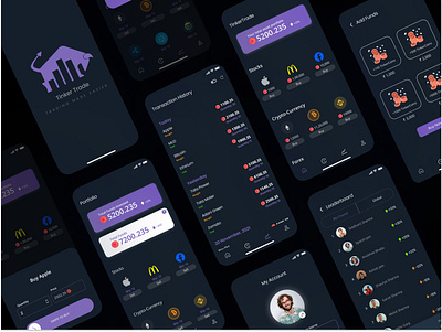 Tinker Trade App UI Design app design cryptocurrency design stocks tinker trade trading ui ui design