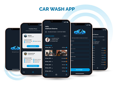 Car Wash App UI Design appdesign appui carwashapp carwashingapp carwashserviceapp cooluidesign figma mobileapp servicesapp uidesign user interaction