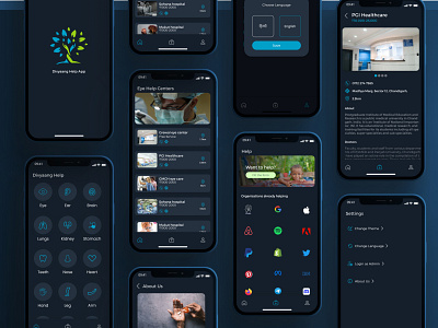 Divyaang Healthcare App UI Design appdesign appui dark theme ui design figma healthcareapp healthcareappui ui userinterface