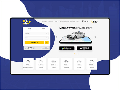 820.az - Website design azerbaijan baku design taxi ui ux web