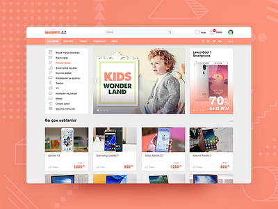 E-commerce website design az azerbaijan baku design ecommerce shop shopping ui ux website