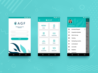 App ui/ux design for Azerbaijan Gymnastics Federation android app ui application azerbaijan baku design federation gymnastics ux