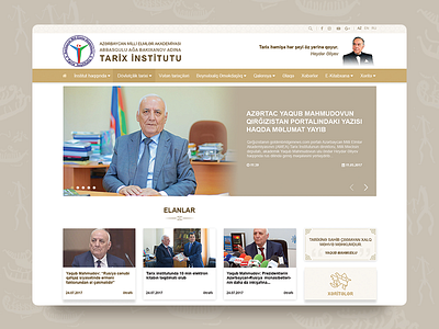 Website design for Institute of History Azerbaijan azerbaijan baku design history institute ui ux website