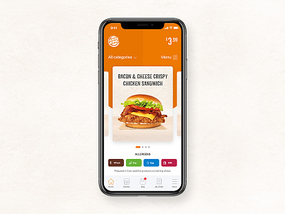 Burger King app ui design