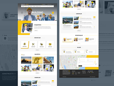 Construction Website Design azerbaijan baku building construction design ui ux website yellow