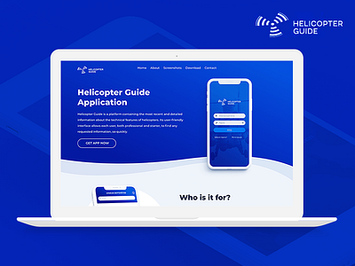 Helicopter Guide - Landing page design