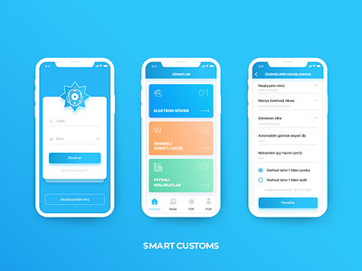 Smart Customs - UI design for State Customs Committee app application azerbaijan baku customs design mobile mobile ui sketch smart ui uiux ux