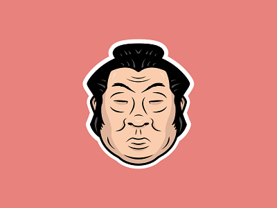 Sumo asia asian china clean color colors design face graphic illustration illustrator japan korea lines sumo vector wrestler wrestling