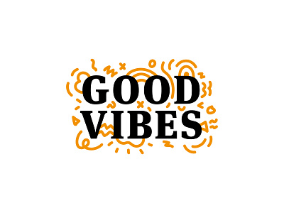 Good Vibes clean color design graphic illustration illustrator lines typography vector