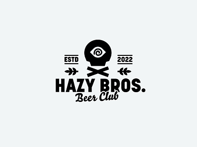 Hazy Bros. beer beer brand beer club beer club logo beer design beer label beer logo eye eye logo hazy hazy beer hazy bros hazy bros. hazy brothers hazy brothers beer club hazy ipa hazy logo skull skull brand skull logo