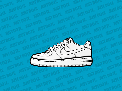 Nike Air Force 1 blue design graphic illustrator kicks lace laces new nike nike air nike air force 1 shadow shoe sneaker sneakers sole stroke style vector white