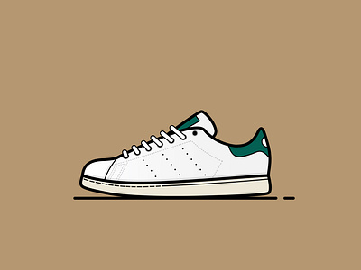 Adidas Stan Smith adidas adidas originals brown color illustration illustration art illustrations kicks lace laces lines sneaker sneakers sneaks sole stan smith vector white
