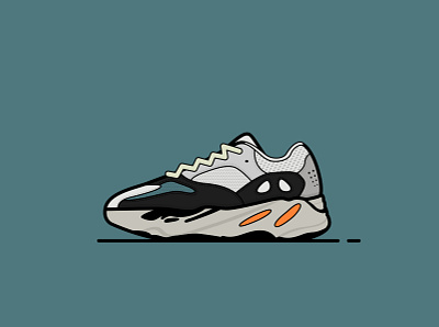 Yeezy 700 adidas boost clean colors graphicdesign green illustration illustrator illustrator cc lines shoe shoes sneaker sneakers strokes vector yeezus yeezy