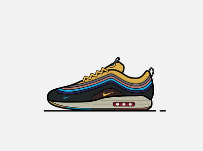 Sean Wotherspoon clean colors design graphic illustrator lines shoe sneaker sneakers vector
