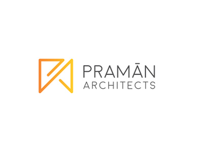 Praman Architects logo architect architecture branding design gradient gradient logo identity identity design illustrator logo logo design minimal type typography